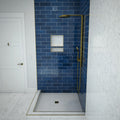 Redi Base® 48 In x 37 In Left Double Threshold Corner Tileable Shower Pan Base with Center Drain