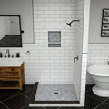 Redi Base® 48 In x 37 In Left Double Threshold Corner Tileable Shower Pan Base with Center Drain