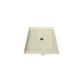 Redi Base® 48 In x 37 In Right Double Threshold Corner Tileable Shower Pan Base with Center Drain