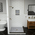 Redi Base® 48 In x 37 In Right Double Threshold Corner Tileable Shower Pan Base with Center Drain
