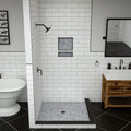 Redi Base® 48 In x 37 In Right Double Threshold Corner Tileable Shower Pan Base with Center Drain