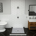 Redi Base® 48 In x 37 In Triple Curb Tileable Shower Pan Base with Center Drain