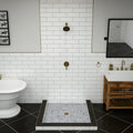 Redi Base® 48 In x 37 In Triple Curb Tileable Shower Pan Base with Center Drain