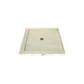 Redi Base® 48 In x 48 In Left Double Threshold Corner Tileable Shower Pan Base with Center Drain