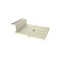 Base'N Bench® 48 In x 72 In Single Curb Tileable Shower Pan Base with Center Drain and Bench