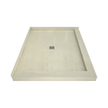 Redi Base® 48 In x 60 In Left Double Threshold Corner Tileable Shower Pan Base with Center Drain