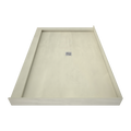 Redi Base® 48 In x 72 In Left Double Threshold Corner Tileable Shower Pan Base with Center Drain