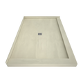 Redi Base® 48 In x 72 In Left Double Threshold Corner Tileable Shower Pan Base with Center Drain