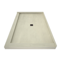 Redi Base® 48 In x 72 In Right Double Threshold Corner Tileable Shower Pan Base with Center Drain