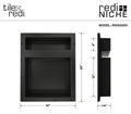 Redi Niche® Double Recessed Shelf, 16″W x 20″H x 4″D