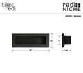 Redi Niche® Single Recessed Shelf, 16″W x 6″H x 4″D