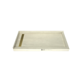 Redi Trench® 30 In x 60 In Double Threshold Corner Tileable Shower Pan Base with Left Drain and Linear Trench