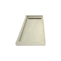 Redi Trench® 30 In x 60 In Double Threshold Corner Tileable Shower Pan Base with Left Drain and Linear Trench