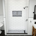 Redi Trench® 30 In x 60 In Single Curb Tileable Shower Pan Base with Right Drain and Linear Trench