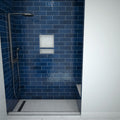 Base'N Bench® 32 In x 72 In Single Curb Tileable Shower Pan Base with Left Drain, Linear Trench, and Bench