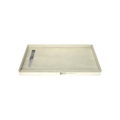 Base'N Bench® 32 In x 72 In Single Curb Tileable Shower Pan Base with Left Drain, Linear Trench, and Bench