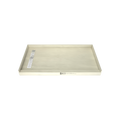 Base'N Bench® 32 In x 72 In Single Curb Tileable Shower Pan Base with Left Drain, Linear Trench, and Bench