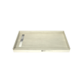 Base'N Bench® 32 In x 72 In Single Curb Tileable Shower Pan Base with Left Drain, Linear Trench, and Bench