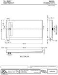 Redi Trench® 32 In x 60 In Single Curb Tileable Shower Pan Base with Left Drain and Linear Trench