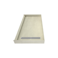 Redi Trench® 32 In x 60 In Single Curb Tileable Shower Pan Base with Right Drain and Linear Trench
