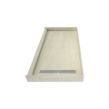 Redi Trench® 32 In x 60 In Single Curb Tileable Shower Pan Base with Right Drain and Linear Trench