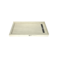 Redi Trench® 32 In x 60 In Double Threshold Corner Tileable Shower Pan Base with Right Drain and Linear Trench
