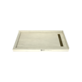 Redi Trench® 32 In x 60 In Double Threshold Corner Tileable Shower Pan Base with Right Drain and Linear Trench