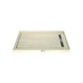 Redi Trench® 32 In x 60 In Double Threshold Corner Tileable Shower Pan Base with Right Drain and Linear Trench