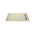 Redi Trench® 32 In x 60 In Double Threshold Corner Tileable Shower Pan Base with Right Drain and Linear Trench