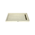 Redi Trench® 32 In x 60 In Double Threshold Corner Tileable Shower Pan Base with Right Drain and Linear Trench