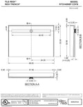 Redi Trench® 33 In x 48 In Barrier Free Tileable Shower Pan Base with Back Drain and Linear Trench
