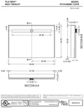 Redi Trench® 34 In x 48 In Barrier Free Tileable Shower Pan Base with Back Drain and Linear Trench