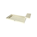Base'N Bench® 34 In x 72 In Single Curb Tileable Shower Pan Base with Left Drain, Linear Trench, and Bench