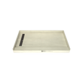 Base'N Bench® 34 In x 72 In Single Curb Tileable Shower Pan Base with Left Drain, Linear Trench, and Bench