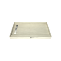 Base'N Bench® 34 In x 72 In Single Curb Tileable Shower Pan Base with Left Drain, Linear Trench, and Bench