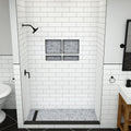 Redi Trench® 34 In x 60 In Single Curb Tileable Shower Pan Base with Left Drain and Linear Trench