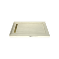 Redi Trench® 34 In x 60 In Double Threshold Corner Tileable Shower Pan Base with Left Drain and Linear Trench