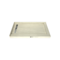 Redi Trench® 34 In x 60 In Double Threshold Corner Tileable Shower Pan Base with Left Drain and Linear Trench