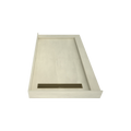 Redi Trench® 34 In x 60 In Double Threshold Corner Tileable Shower Pan Base with Left Drain and Linear Trench