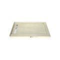 Redi Trench® 34 In x 60 In Double Threshold Corner Tileable Shower Pan Base with Left Drain and Linear Trench