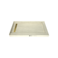 Redi Trench® 34 In x 60 In Double Threshold Corner Tileable Shower Pan Base with Left Drain and Linear Trench