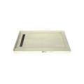 Redi Trench® 34 In x 60 In Double Threshold Corner Tileable Shower Pan Base with Left Drain and Linear Trench