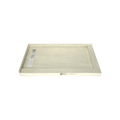 Redi Trench® 34 In x 60 In Double Threshold Corner Tileable Shower Pan Base with Left Drain and Linear Trench