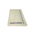 Redi Trench® 34 In x 60 In Double Threshold Corner Tileable Shower Pan Base with Left Drain and Linear Trench