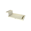 Base'N Bench® 34 In x 72 In Single Curb Tileable Shower Pan Base with Right Drain, Linear Trench, and Bench