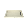 Redi Trench® 34 In x 60 In Double Threshold Corner Tileable Shower Pan Base with Right Drain and Linear Trench