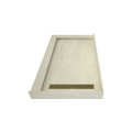 Redi Trench® 34 In x 60 In Double Threshold Corner Tileable Shower Pan Base with Right Drain and Linear Trench