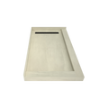 Redi Trench® 34 In x 60 In Double Threshold Corner Tileable Shower Pan Base with Right Drain and Linear Trench
