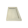 Redi Trench® 34 In x 60 In Double Threshold Corner Tileable Shower Pan Base with Right Drain and Linear Trench