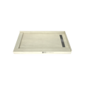 Redi Trench® 34 In x 60 In Double Threshold Corner Tileable Shower Pan Base with Right Drain and Linear Trench